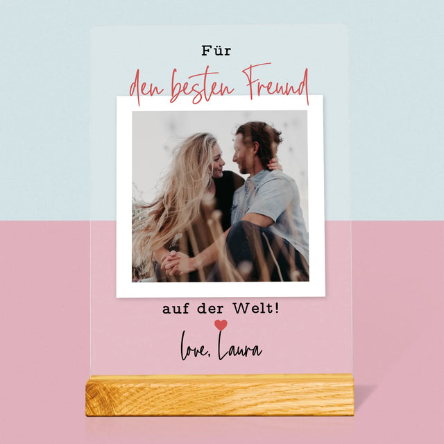 Foto Und Unterschrift: Für Den Besten Freund - Druck Auf Acrylglas