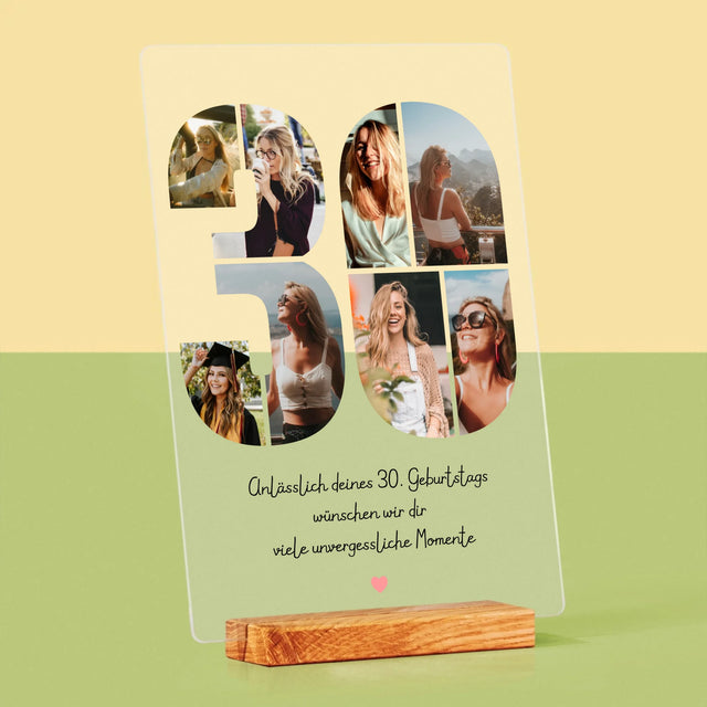 Fotocollage: Wünsche Zum 30. Geburtstag - Druck Auf Acrylglas