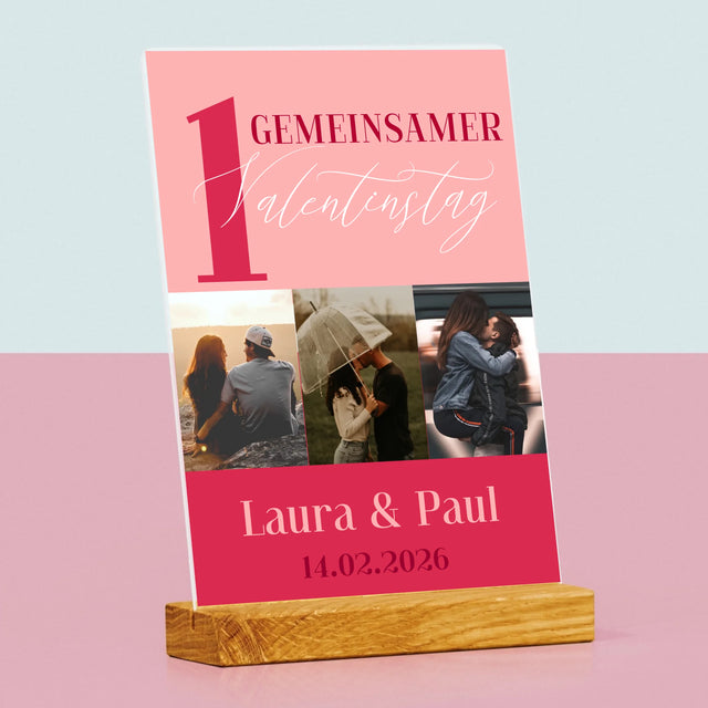 Fotocollage: Erster Gemeinsamer Valentinstag - Druck Auf Acrylglas