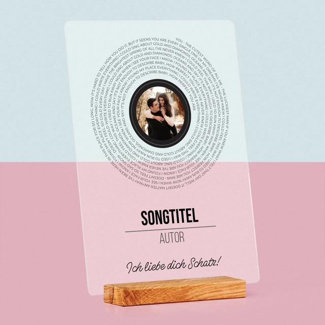 Foto Und Unterschrift: Songtexte Auf Der Platte - Druck Auf Acrylglas