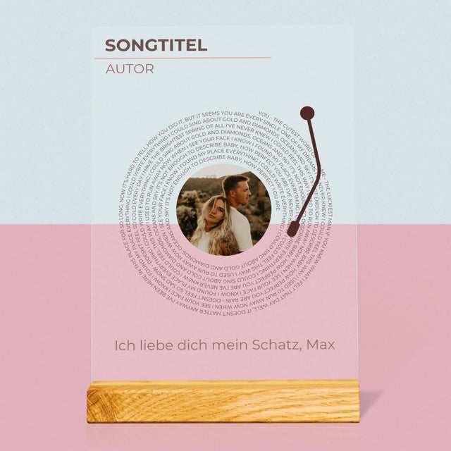 Foto Und Unterschrift: Unser Lied Schallplatte - Druck Auf Acrylglas