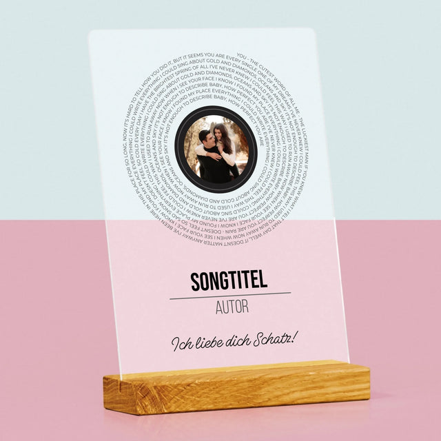 Foto Und Unterschrift: Songtexte Auf Der Platte - Druck Auf Acrylglas