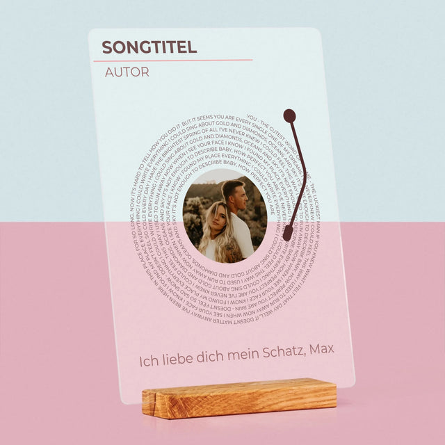 Foto Und Unterschrift: Unser Lied Schallplatte - Druck Auf Acrylglas