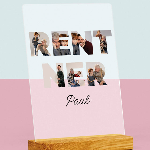 Buchstaben-Collage: Rentner - Druck Auf Acrylglas