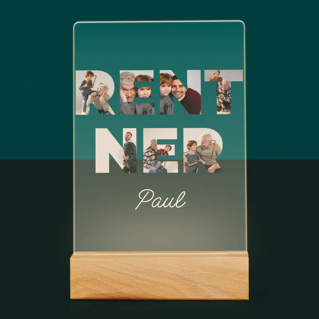Buchstaben-Collage: Rentner - Druck Auf Acrylglas