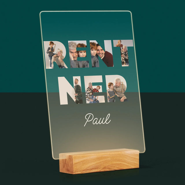 Buchstaben-Collage: Rentner - Druck Auf Acrylglas