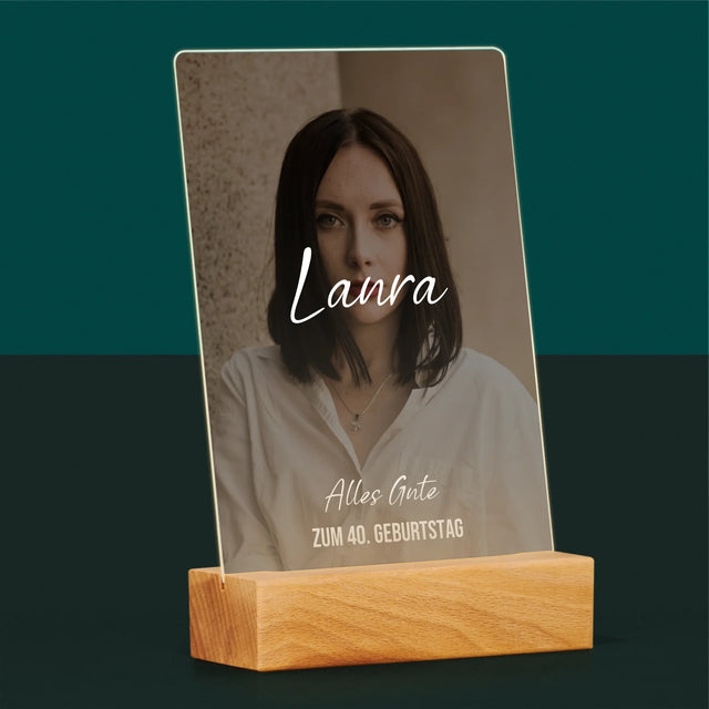 Foto Und Unterschrift: 40. Geburtstag, Alles Gute Zum Geburtstag - Druck Auf Acrylglas