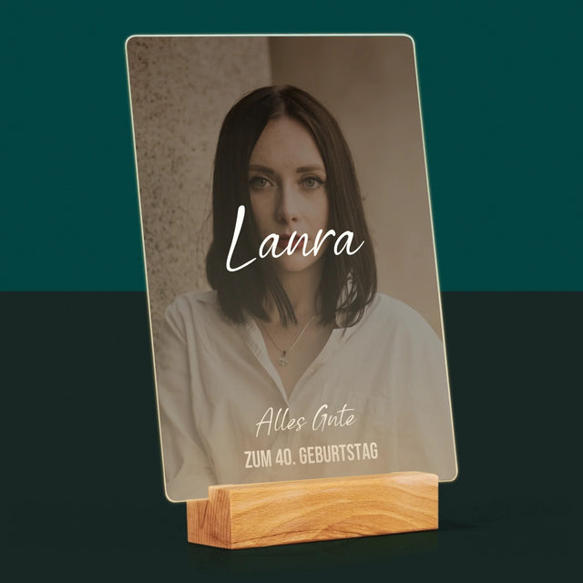Foto Und Unterschrift: 40. Geburtstag, Alles Gute Zum Geburtstag - Druck Auf Acrylglas