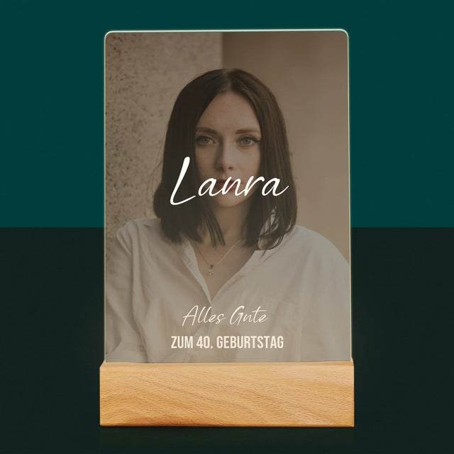 Foto Und Unterschrift: 40. Geburtstag, Alles Gute Zum Geburtstag - Druck Auf Acrylglas