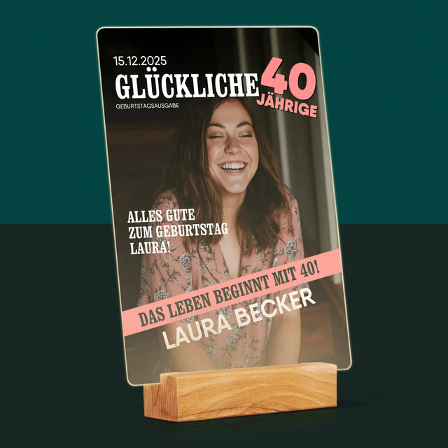 Magazin-Cover: Glückliche 40-Jährige - Druck Auf Acrylglas