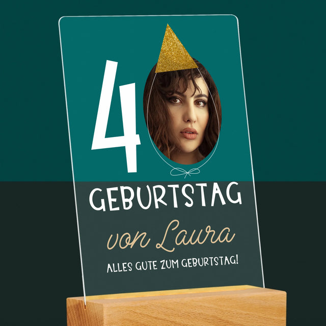 Foto Und Unterschrift: 40. Geburtstag Mütze - Druck Auf Acrylglas