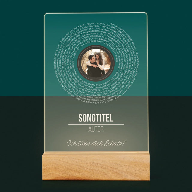 Foto Und Unterschrift: Songtexte Auf Der Platte - Druck Auf Acrylglas