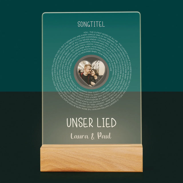 Foto Und Unterschrift: Songtext Mit Deinem Foto - Druck Auf Acrylglas