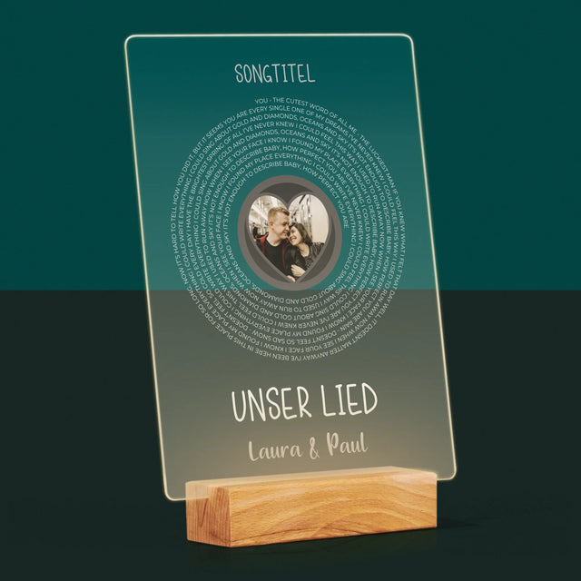 Foto Und Unterschrift: Songtext Mit Deinem Foto - Druck Auf Acrylglas