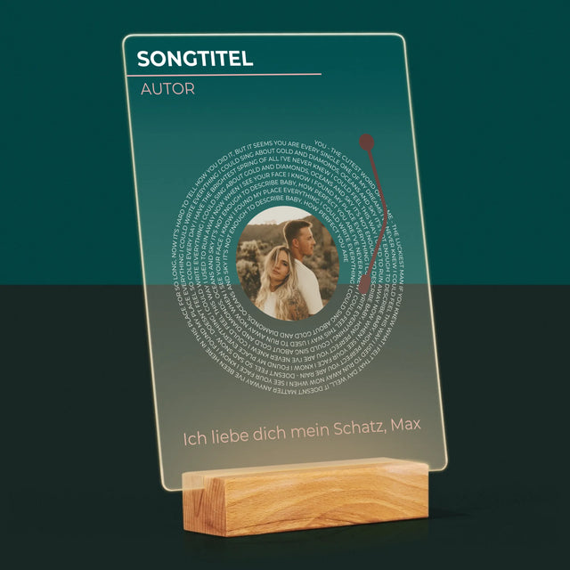 Foto Und Unterschrift: Unser Lied Schallplatte - Druck Auf Acrylglas