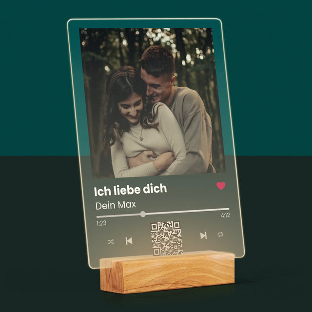 Foto Und Unterschrift: Spotify Mit Qr-Code - Druck Auf Acrylglas