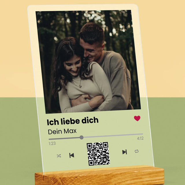 Foto Und Unterschrift: Spotify Mit Qr-Code - Druck Auf Acrylglas