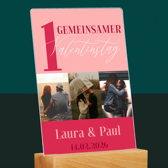 Fotocollage: Erster Gemeinsamer Valentinstag - Druck Auf Acrylglas
