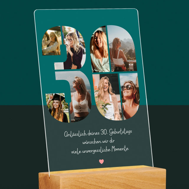 Fotocollage: Wünsche Zum 30. Geburtstag - Druck Auf Acrylglas