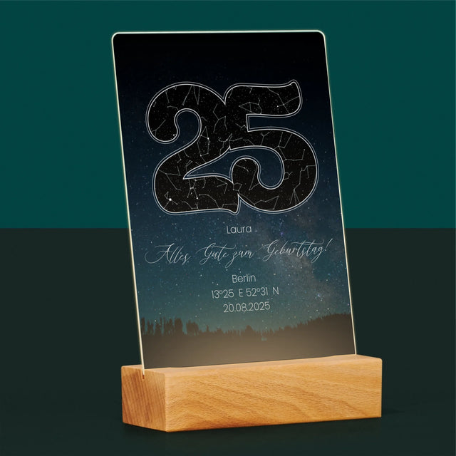Sternkarte: Sterne-Zu Seinem 25. Geburtstag - Druck Auf Acrylglas