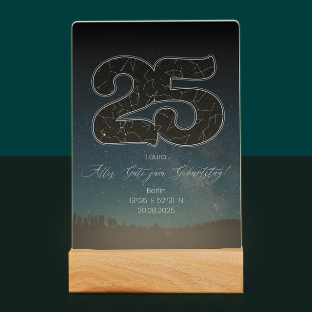 Sternkarte: Sterne-Zu Seinem 25. Geburtstag - Druck Auf Acrylglas