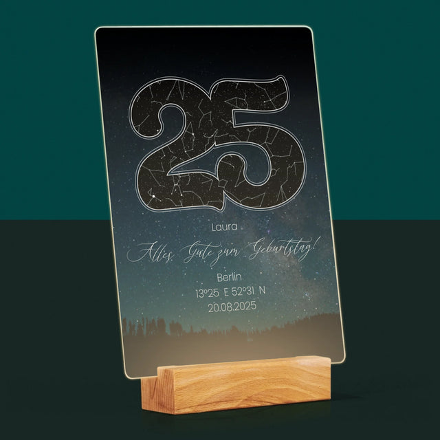 Sternkarte: Sterne-Zu Seinem 25. Geburtstag - Druck Auf Acrylglas