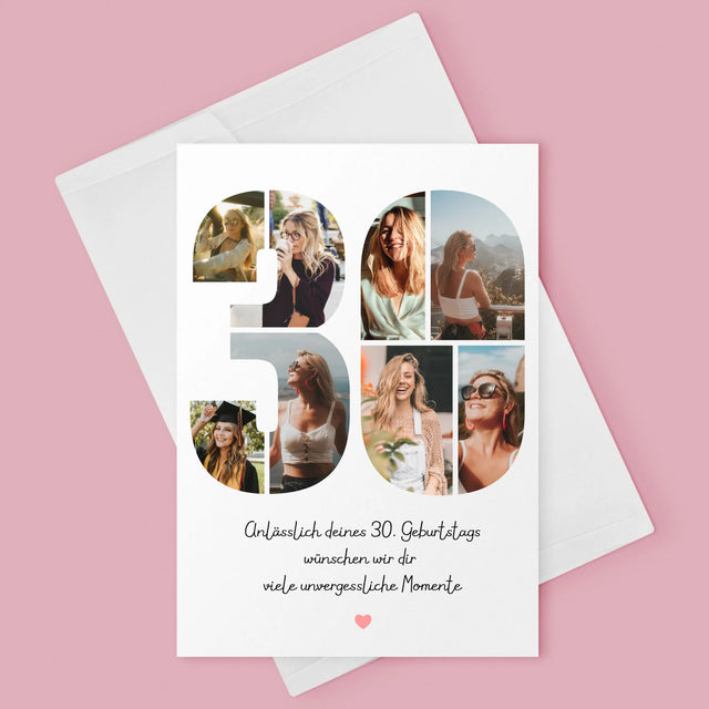 Fotocollage: Wünsche Zum 30. Geburtstag - Glückwunschkarte