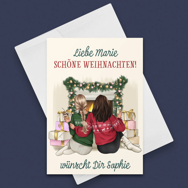Avatar Creator: Weihnachten Freundinnen - Glückwunschkarte