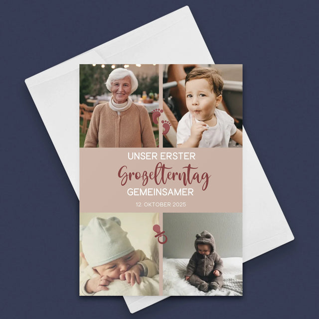 Fotocollage: Das Ist Unser Erster Großelterntag. - Glückwunschkarte