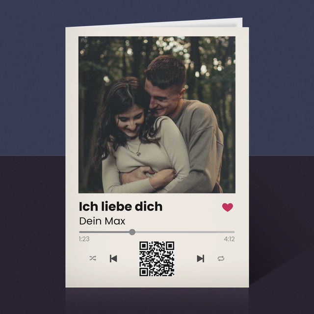 Foto Und Unterschrift: Spotify Mit Qr-Code - Glückwunschkarte