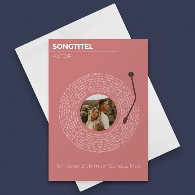 Foto Und Unterschrift: Unser Lied Schallplatte - Glückwunschkarte