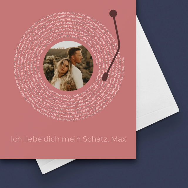 Foto Und Unterschrift: Unser Lied Schallplatte - Glückwunschkarte