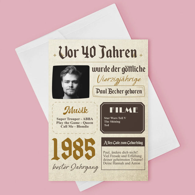 Magazin-Cover: Vor 40 Jahren - Glückwunschkarte