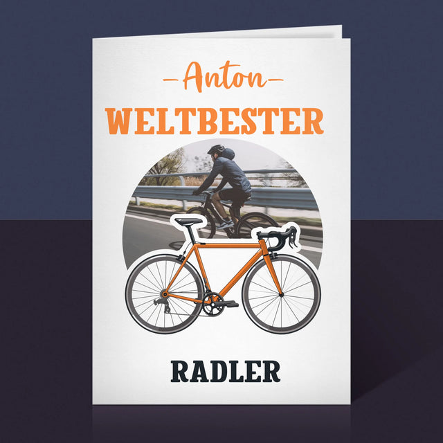 Foto Und Unterschrift: Der Weltbeste Radler - Glückwunschkarte