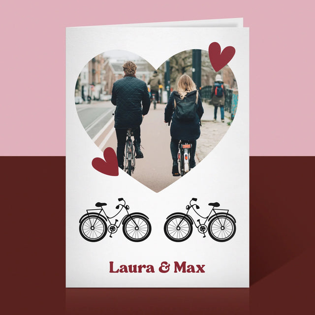 Foto Und Unterschrift: Radfahrerpaar - Glückwunschkarte