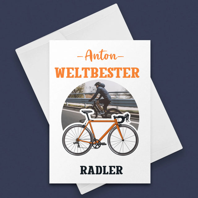 Foto Und Unterschrift: Der Weltbeste Radler - Glückwunschkarte