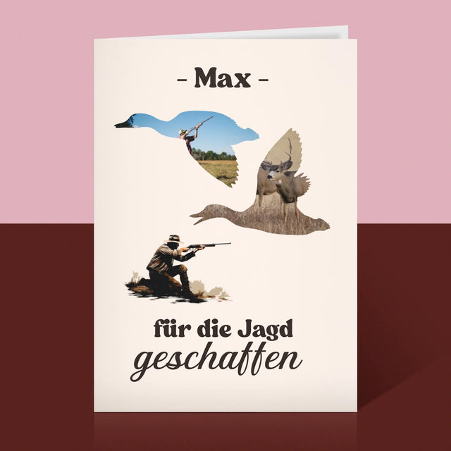 Form-Collage: Für Die Jagd Geschaffen - Glückwunschkarte