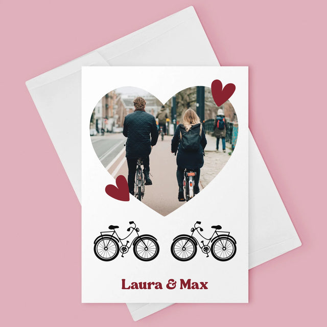 Foto Und Unterschrift: Radfahrerpaar - Glückwunschkarte