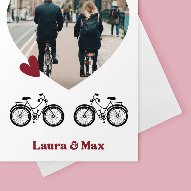 Foto Und Unterschrift: Radfahrerpaar - Glückwunschkarte