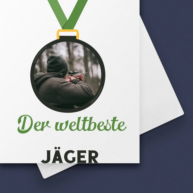 Foto Und Unterschrift: Der Weltbeste Jäger - Glückwunschkarte
