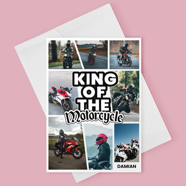 Fotocollage: King Of The Motorcycle - Glückwunschkarte