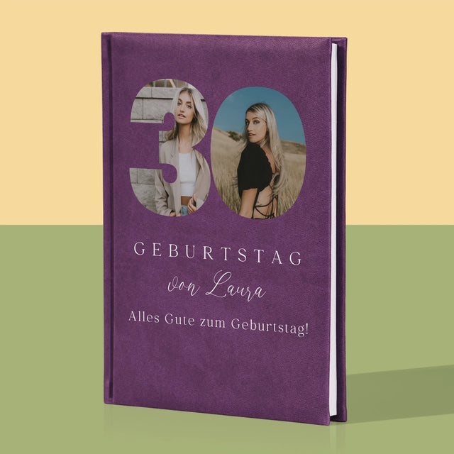 Buchstaben-Collage: 30. Geburtstag Signatur - Notizbuch