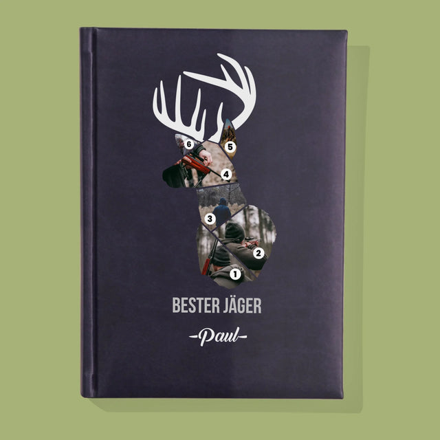 Form-Collage: Bester Jäger - Notizbuch