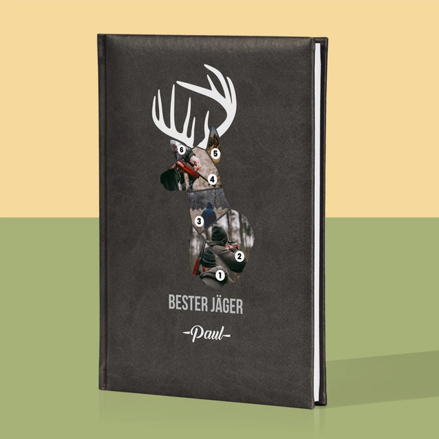 Form-Collage: Bester Jäger - Notizbuch