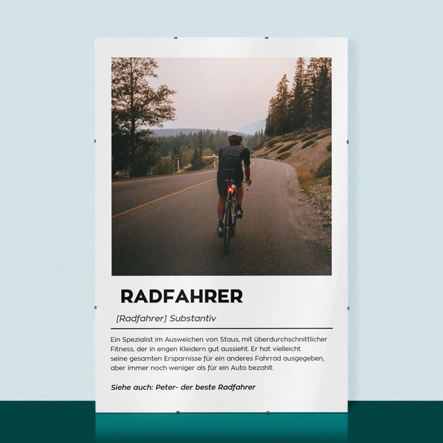 Foto Und Unterschrift: Definition Eines Radfahrers - Poster