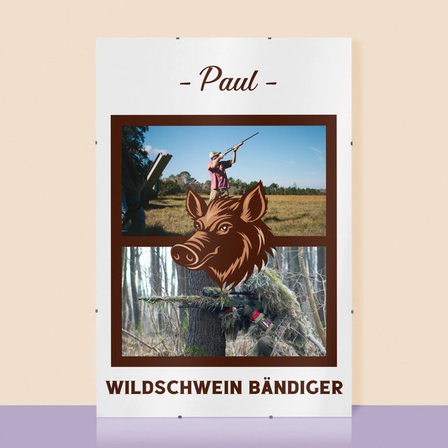 Fotocollage: Wildschwein Bändiger - Poster