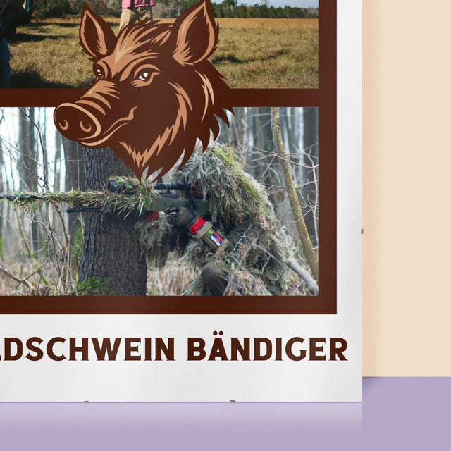 Fotocollage: Wildschwein Bändiger - Poster