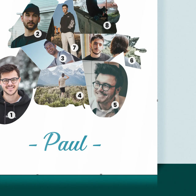 Form-Collage: Herausragender Motorradfahrer - Poster