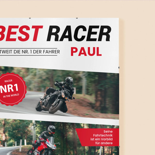 Magazin-Cover: Bester Rennfahrer - Poster