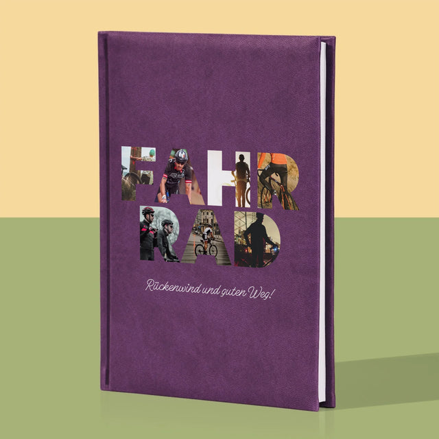 Buchstaben-Collage: Fahrrad - Notizbuch